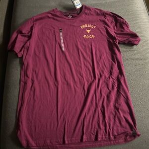 Under Armour Project Rock Burgundy Tee